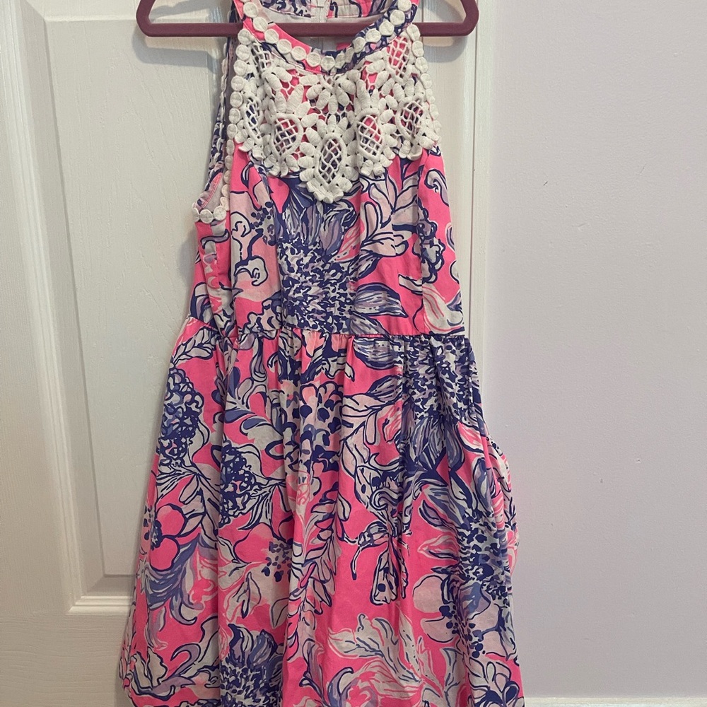 Lilly Pulitzer Pink and Blue Halter Sundress